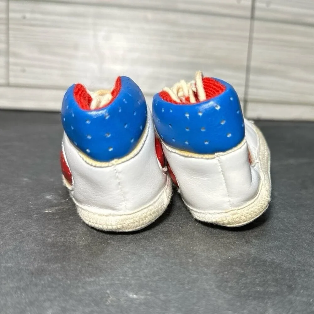 Mothercare Newborn Baby Shoes Vintage White Red Blue Baby Boys Size 3 Months‎
